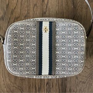 Tory Burch Navy and Cream Crossbody Bag